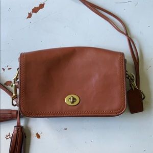 small COACH crossbody leather purse
